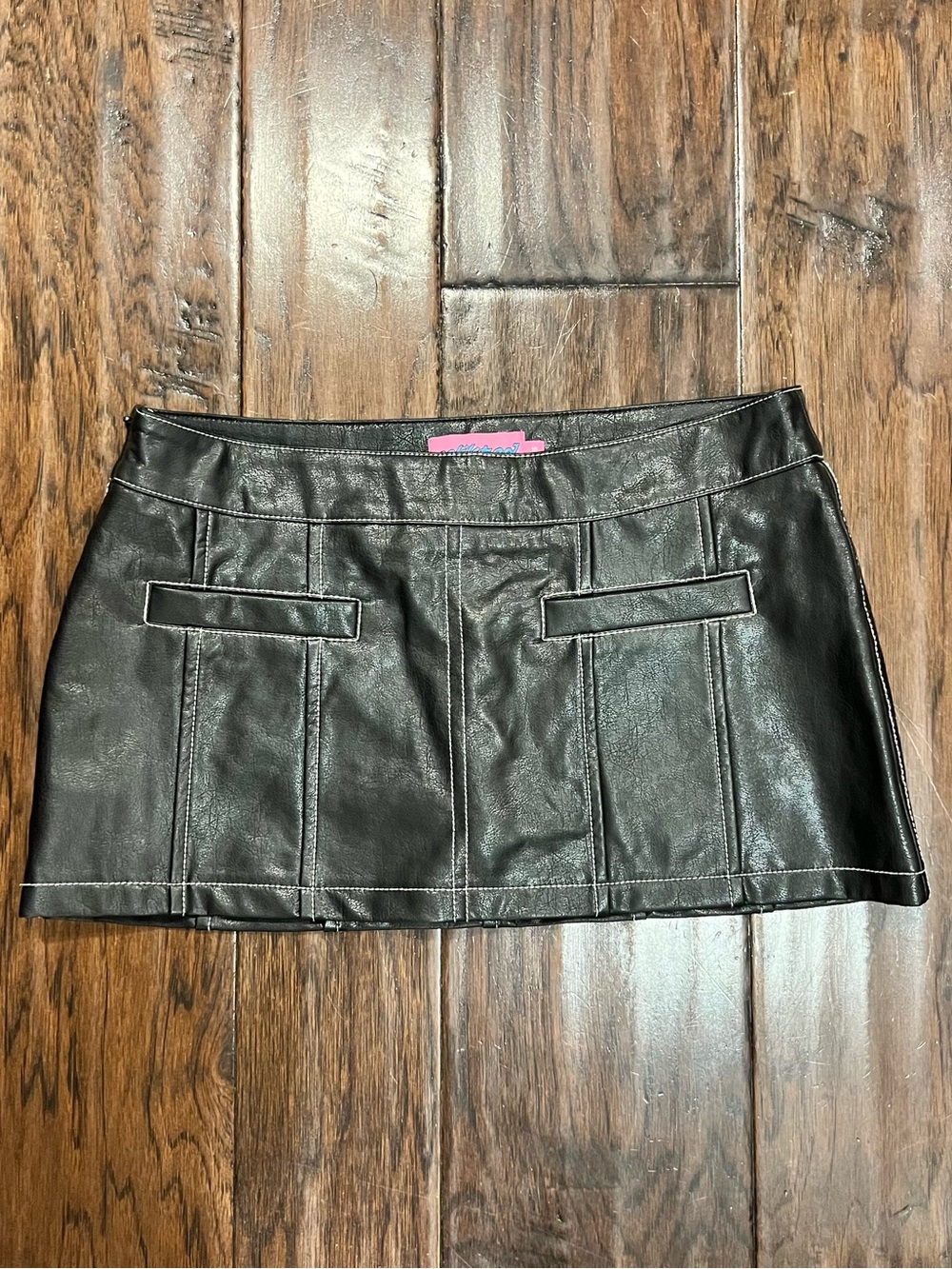 Ediktred Black Faux Leather Mini Skirt